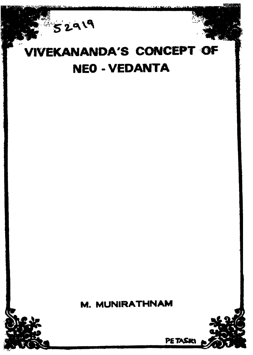 Vivekanandas Concept Of Neo Vedanta
